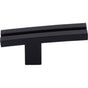 Top Knobs - Inset Rail Knob 2 5/8 Inch Flat Black - Flat Black