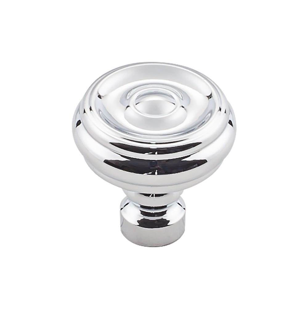 Top Knobs - Brixton Button Knob 1 1/4 Inch Polished Chrome - Polished Chrome