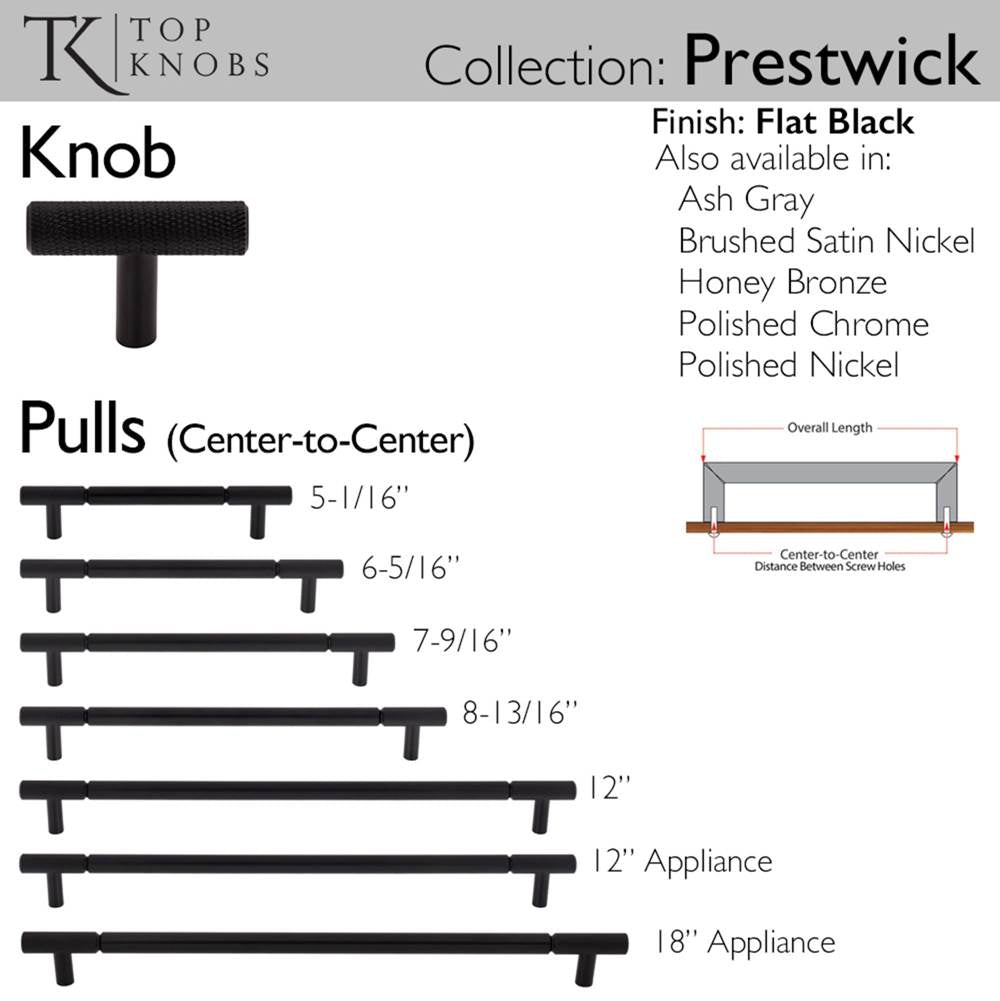 Prestwick Pull 8 13/16 Inch (c-c) Ash Gray