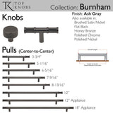 Burnham Appliance Pull 18 Inch (c-c) Ash Gray