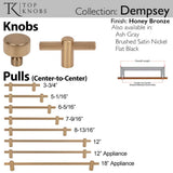 Dempsey Round Knob 1 1/4 Inch Ash Gray