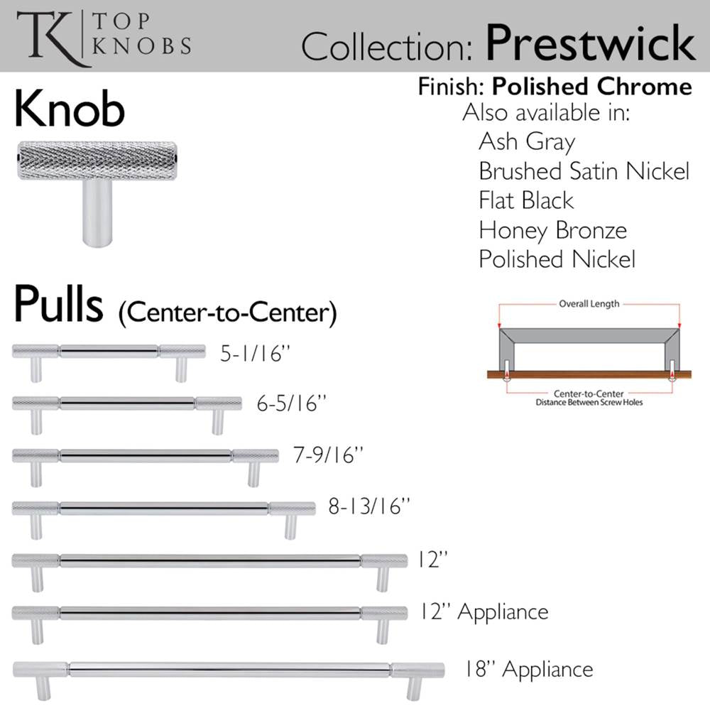 Prestwick Pull 8 13/16 Inch (c-c) Ash Gray
