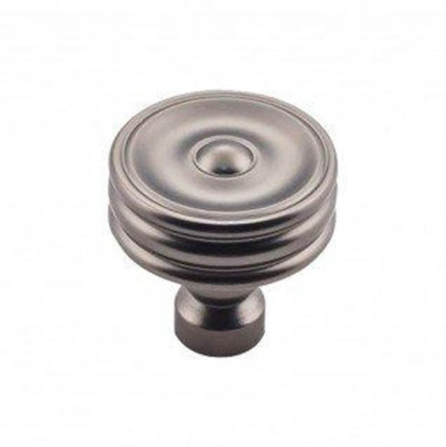 Top Knobs - Brixton Ridged Knob 1 1/4 Inch Ash Gray - Ash Gray