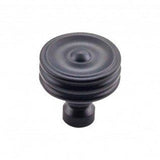 Top Knobs - Brixton Ridged Knob 1 1/4 Inch Flat Black - Flat Black