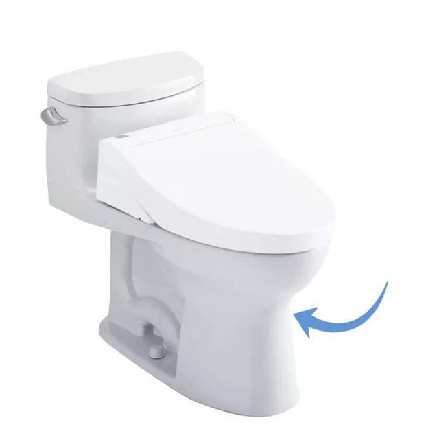 TOTO - TOTO Supreme II One-Piece Elongated 1.28 GPF WASHLET+ Ready Toilet with CEFIONTECT, Cotton White - Cotton White
