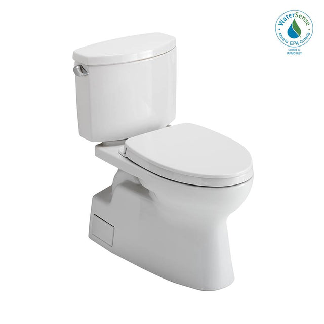 TOTO - TOTO Vespin II Two-Piece Elongated 1.28 GPF Universal Height Toilet with CEFIONTECT and SS124 SoftClose Seat, WASHLET+ Ready, Sedona Beige - Sedona Beige