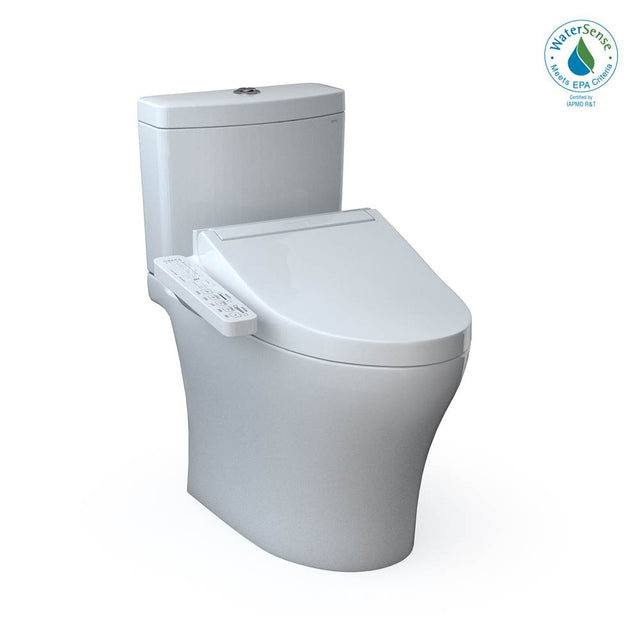 TOTO - Toto Washlet+ Aquia Iv Two-Piece Elongated Universal Height Dual Flush 1.28 And 0.9 Gpf Toilet And Washlet C2 Bidet Seat, Cotton White - Cotton White