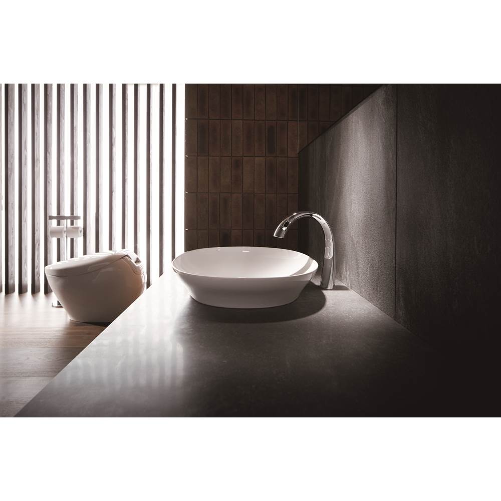 Toto Kiwami Oval 24 Inch Vessel Bathroom Sink With Cefiontect, Cotton White