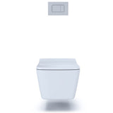TOTO SP Wall-Hung Square-Shape Toilet and DuoFit In-Wall 1.28 and 0.9 GPF Dual-Flush Tank System with Copper Supply