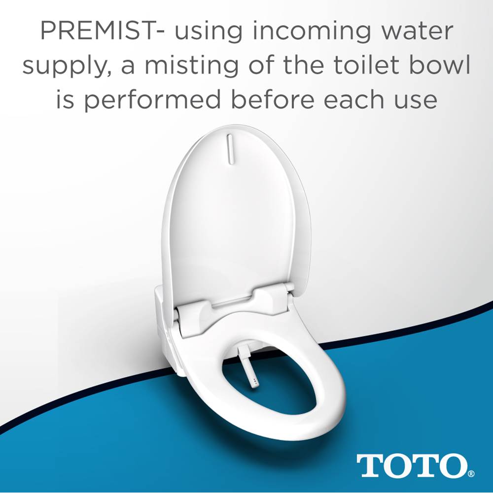 TOTO WASHLET C200 Electronic Bidet Toilet Seat with PREMIST and SoftClose Lid, Round, Cotton White