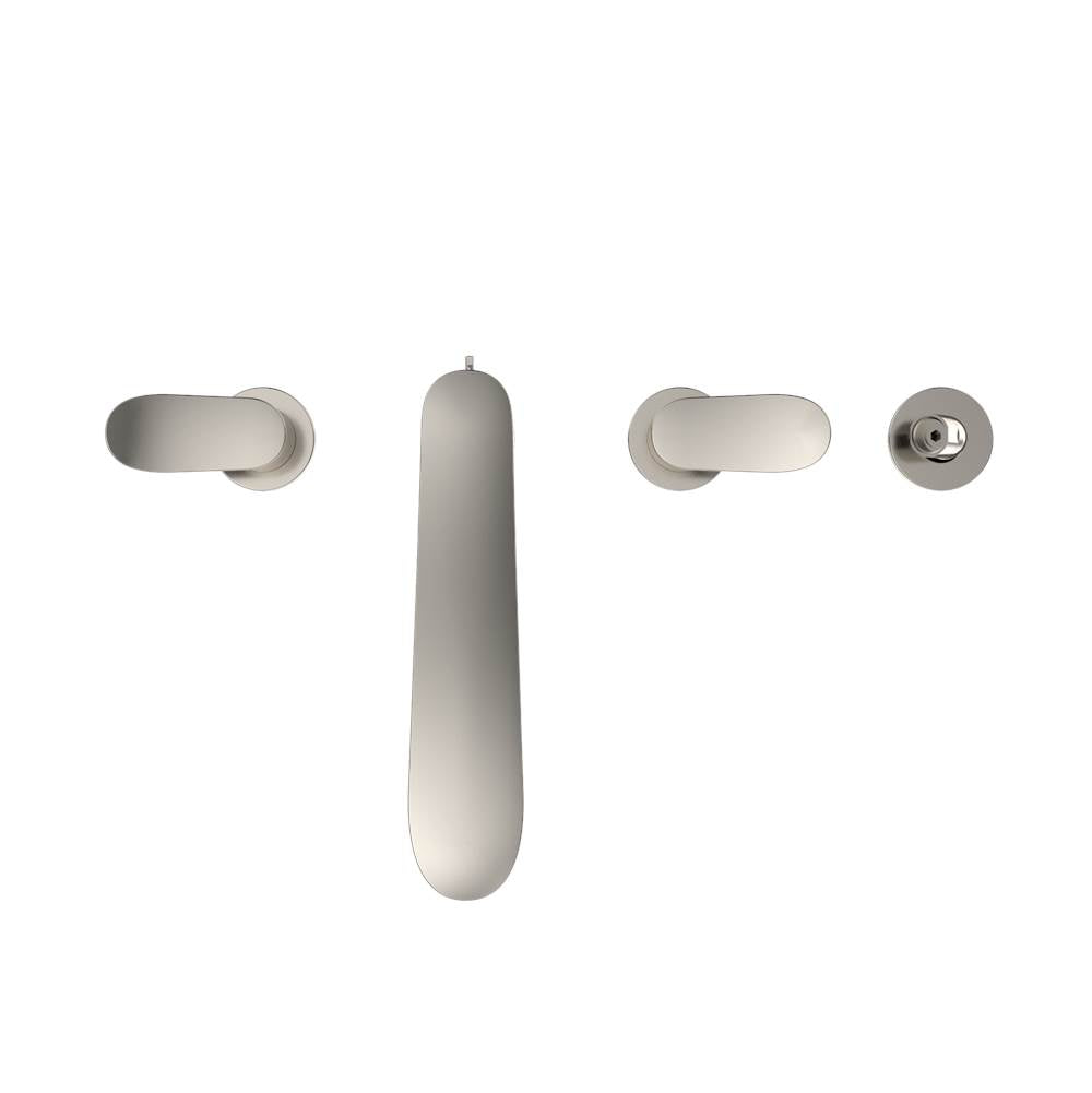 Toto Go Two-Handle Deck-Mount Roman Tub Filler Trim With Handshower, Brushed Nickel