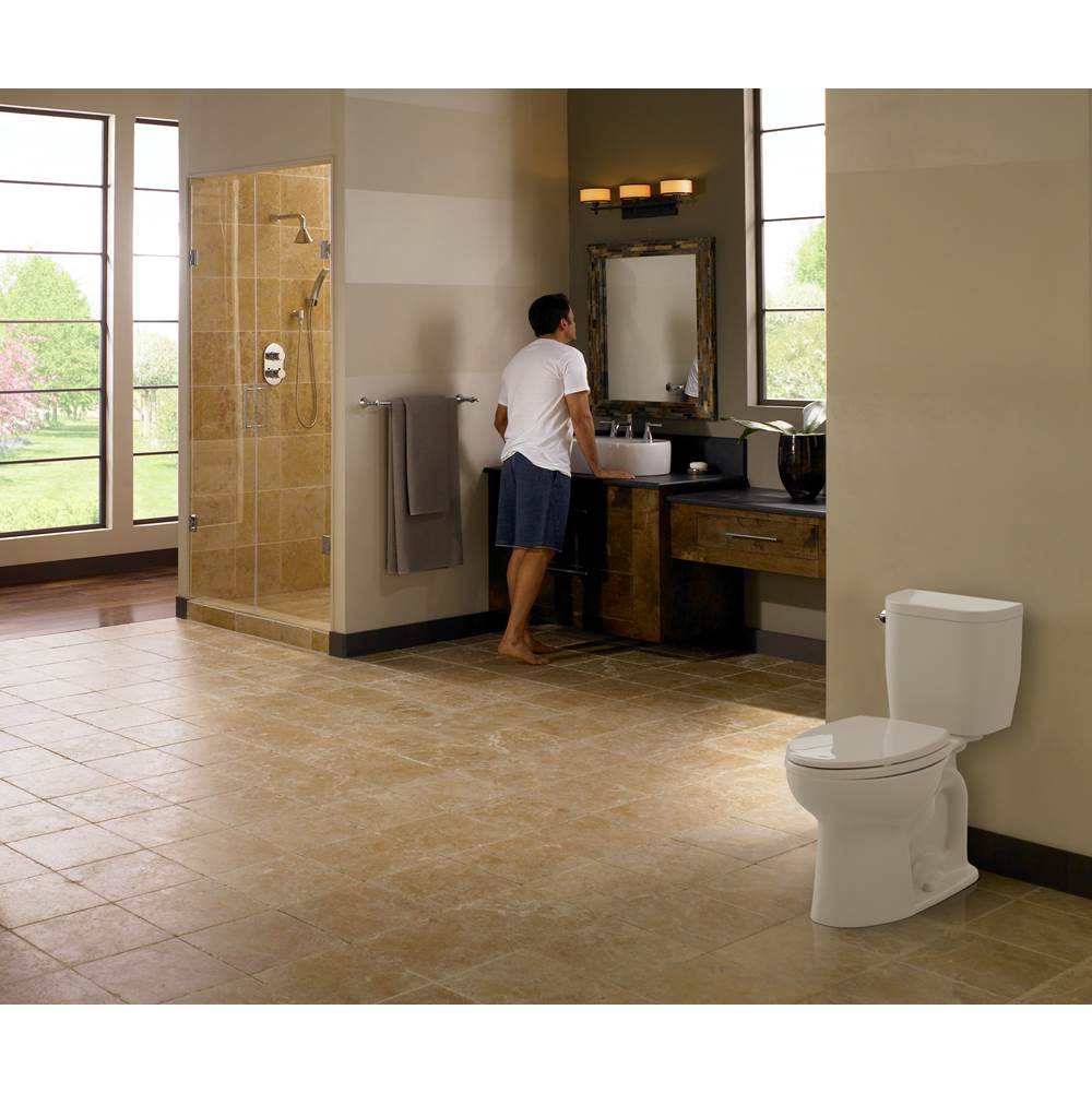 Toto EntradaE Two-Piece Round 1.28 Gpf Universal Height Toilet, Cotton White