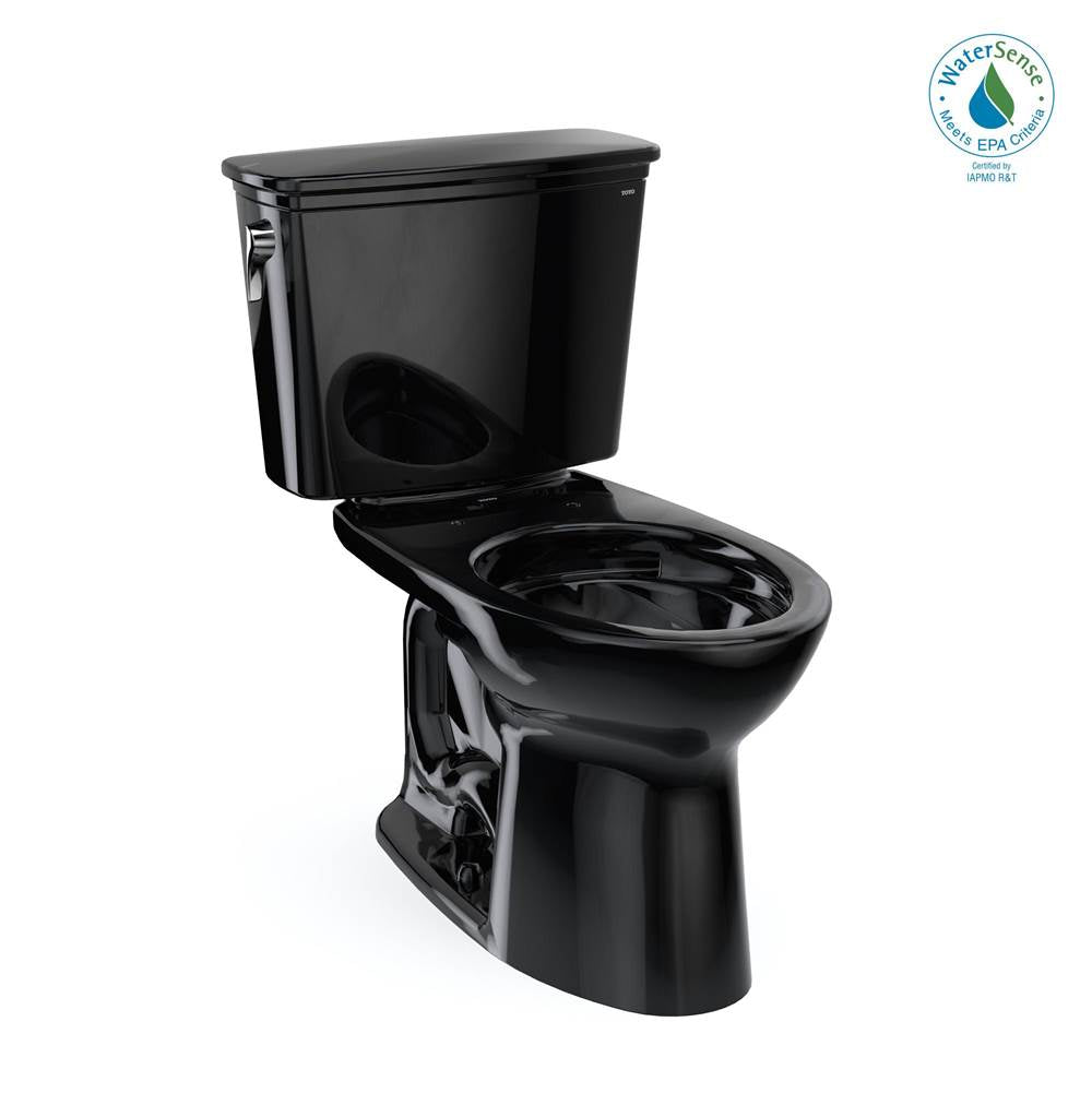 TOTO - Toto Drake Transitional Two-Piece Elongated 1.28 Gpf Tornado Flush Toilet, Ebony - Ebony