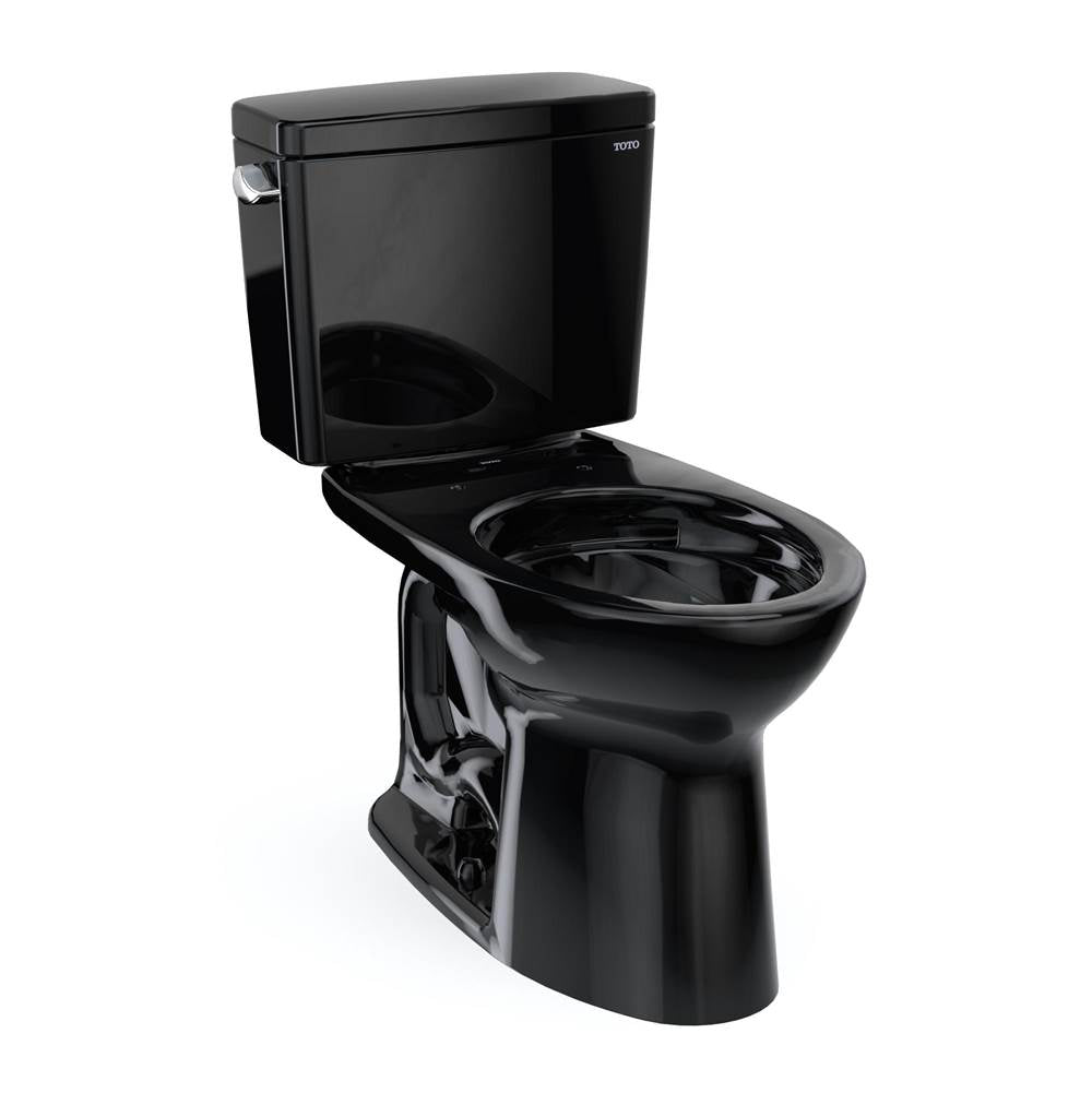 TOTO - Toto Drake  Two-Piece Elongated 1.6 Gpf Universal Height Tornado Flush Toilet, Ebony - Ebony