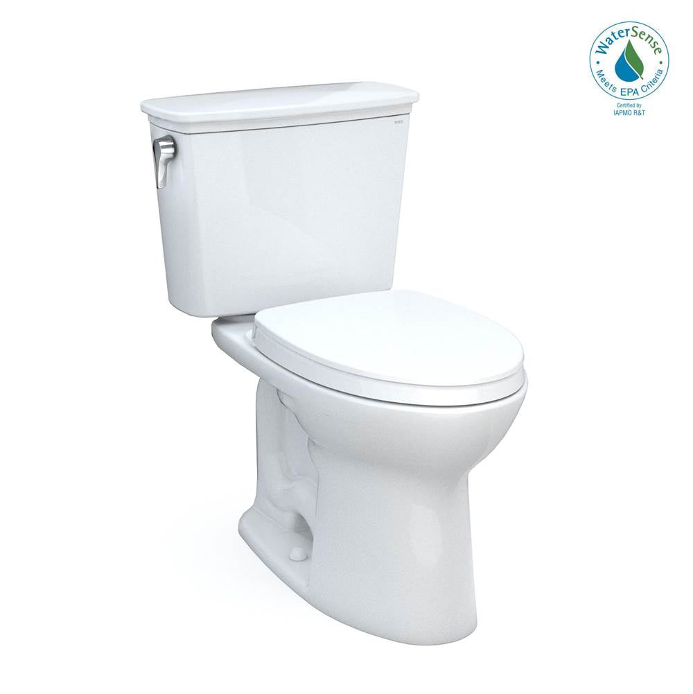 TOTO - TOTO Drake Transitional Two-Piece Elongated 1.28 GPF Universal Height TORNADO FLUSH Toilet with CEFIONTECT and SoftClose Seat, WASHLET+ Ready, Cotton White - Cotton White