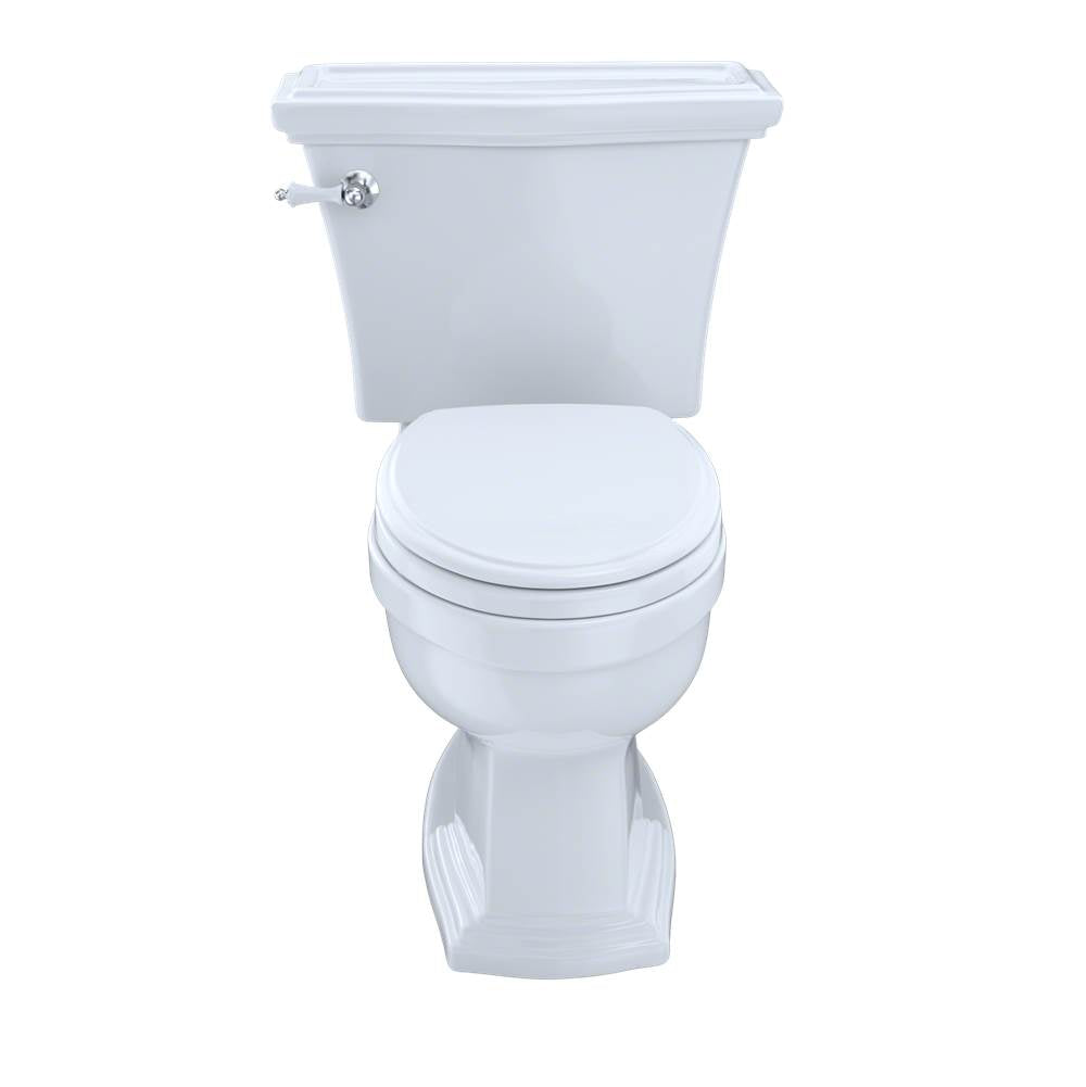 Toto Eco Clayton Two-Piece Elongated 1.28 Gpf Universal Height Toilet, Cotton White
