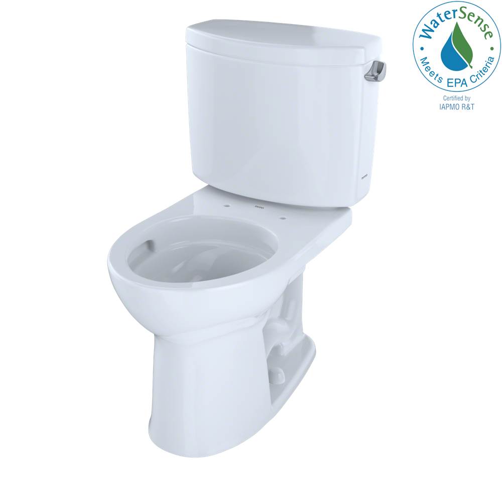TOTO - Toto Drake II Two-Piece Round 1.28 Gpf Universal Height Toilet With Cefiontect And Right-Hand Trip Lever, Cotton White - Cotton White