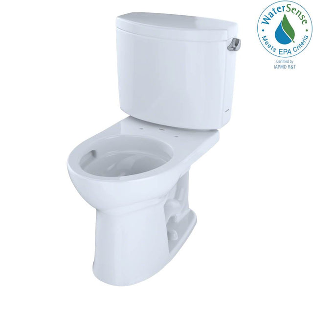 TOTO - Toto Drake II Two-Piece Round 1.28 Gpf Universal Height Toilet With Cefiontect And Right-Hand Trip Lever, Cotton White - Cotton White