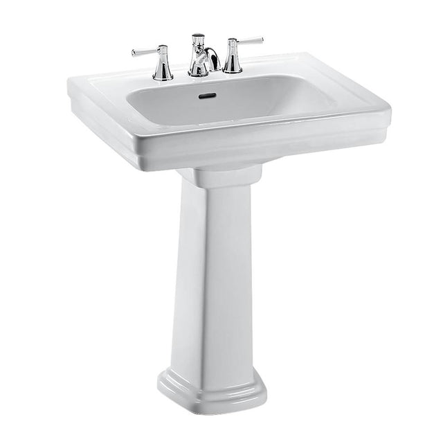 TOTO - Toto Promenade 24'' X 19-1/4'' Rectangular Pedestal Bathroom Sink For 4 Inch Center Faucets, Cotton White - Cotton White