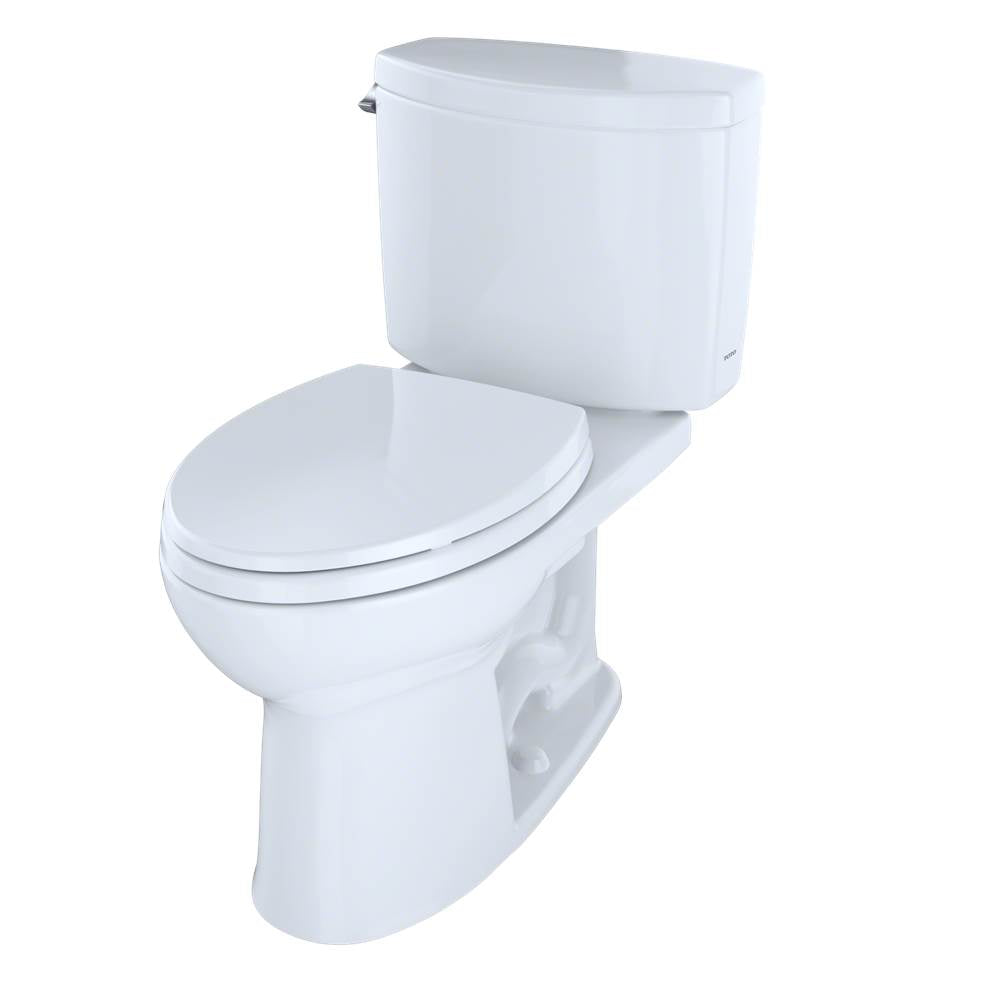 Toto Drake II Two-Piece Elongated 1.28 Gpf Universal Height Toilet With Cefiontect, Cotton White