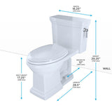 TOTO Promenade II 1G One-Piece Elongated 1.0 GPF Universal Height Toilet with CEFIONTECT and Right-Hand Trip Lever, Cotton White