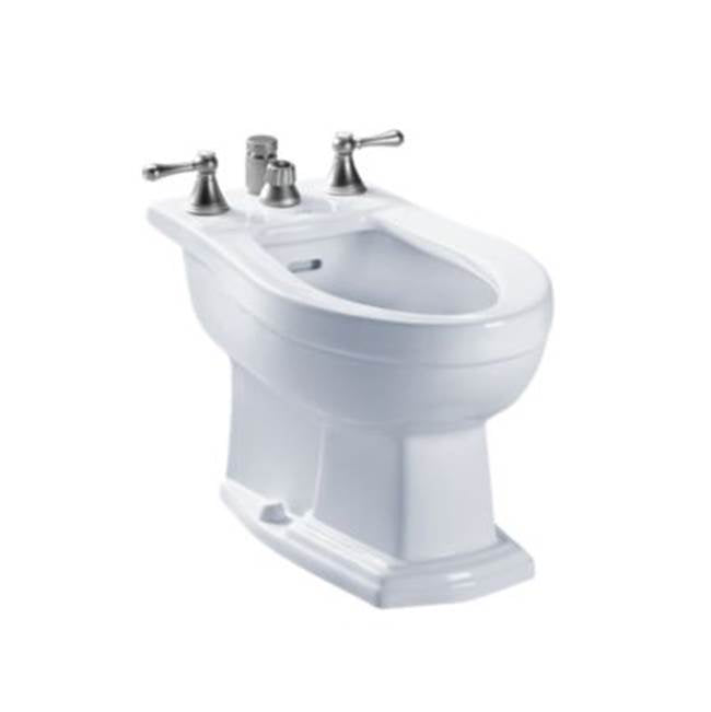 TOTO - Toto Clayton Deck Mount Vertical Spray Flushing Rim Bidet, Ebony - Ebony