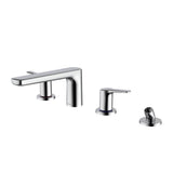 TOTO - Toto Gs Four-Hole Deck-Mount Roman Tub Filler Trim With Handshower, Polished Chrome - Polished Chrome