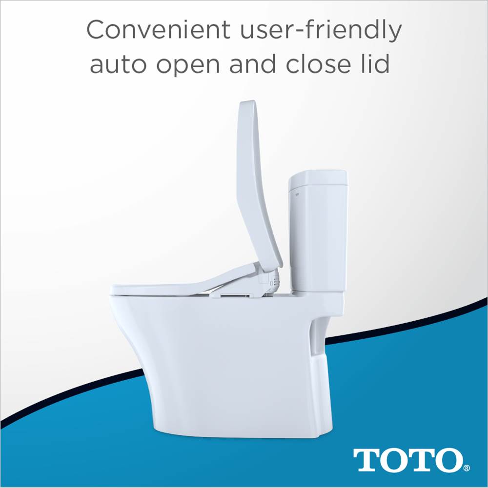 Toto Washlet S350E Electronic Bidet Toilet Seat With Auto Open And Close And Ewater+ Cleansing, Round, Cotton White