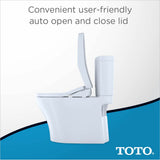 Toto Washlet S350E Electronic Bidet Toilet Seat With Auto Open And Close And Ewater+ Cleansing, Round, Cotton White
