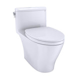 TOTO Nexus One-Piece Elongated 1.28 GPF Universal Height Toilet with CEFIONTECT and SS124 SoftClose Seat, WASHLET+ Ready, Cotton White