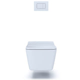 TOTO SP Wall-Hung Square-Shape Toilet and DuoFit In-Wall 1.28 and 0.9 GPF Dual-Flush Tank System with Copper Supply