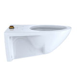 Toto Elongated Wall-Mounted Flushometer Toilet Bowl With Top Spud, Cotton White