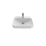 Toto ArvinaE Rectangular 20'' Vessel Bathroom Sink With Cefiontect For 4 Inch Center Faucets, Cotton White