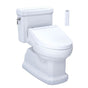TOTO - TOTO Eco Guinevere WASHLET plus Ready Elongated 1.28 GPF Universal Height Skirted Toilet with CEFIONTECT, Cotton White - Cotton White