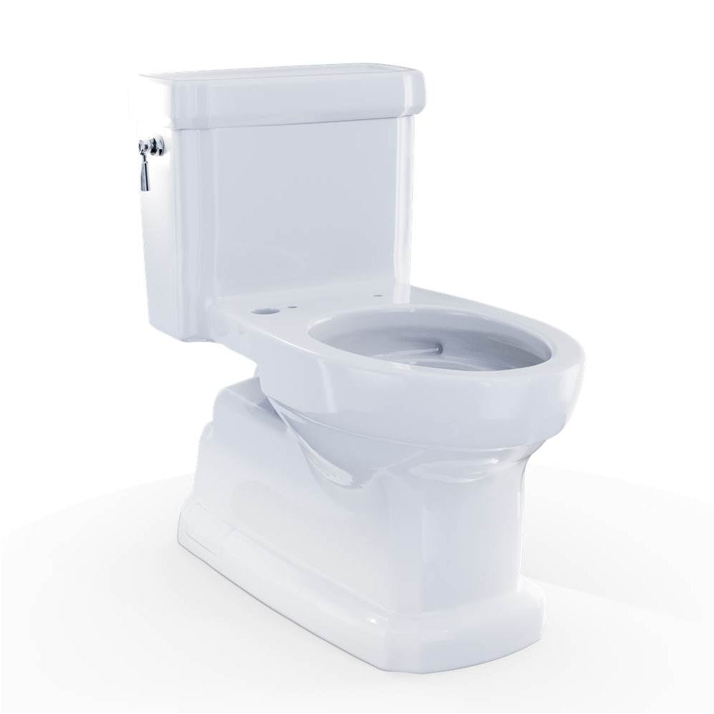 TOTO Eco Guinevere WASHLET plus Ready Elongated 1.28 GPF Universal Height Skirted Toilet with CEFIONTECT, Cotton White - Less Seat