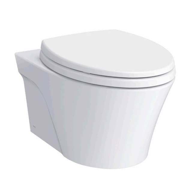 TOTO - AP Wall-Hung Elongated Toilet Bowl with Skirted Design and CEFIONTECT, Cotton White - Cotton White