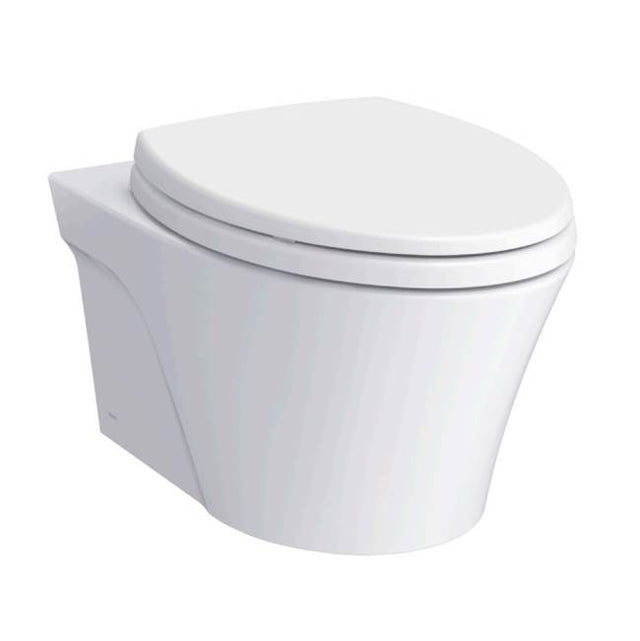 TOTO - AP Wall-Hung Elongated Toilet Bowl with Skirted Design and CEFIONTECT, Cotton White - Cotton White