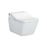 TOTO - Toto Washlet+ Sp Wall-Hung Square-Shape Toilet With Sw Bidet Seat And Duofit In-Wall 1.28 And 0.9 Gpf Dual-Flush Tank System, Matte Silver - Cotton White
