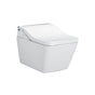 TOTO - Toto Washlet+ Sp Wall-Hung Square-Shape Toilet With Sw Bidet Seat And Duofit In-Wall 1.28 And 0.9 Gpf Dual-Flush Tank System, Matte Silver - Cotton White