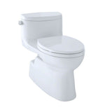 TOTO Carolina II One-Piece Elongated 1.28 GPF Universal Height Skirted Toilet with CeFiONtectE, Cotton White