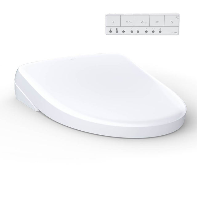 TOTO - S7 Washlet+ Manual Contemp Lid Cotton Elongated - Cotton White