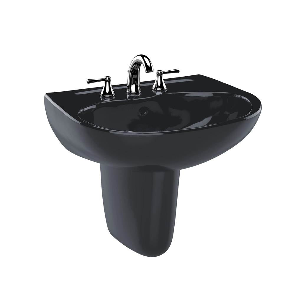 TOTO - Toto Supreme Oval Wall-Mount Bathroom Sink And Shroud For 8 Inch Center Faucets, Ebony - Ebony