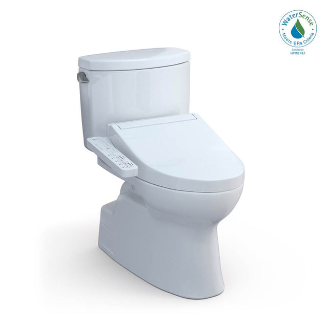 TOTO - Toto Washlet+ Vespin II Two-Piece Elongated 1.28 Gpf Toilet And Washlet+ C2 Bidet Seat, Cotton White - Cotton White