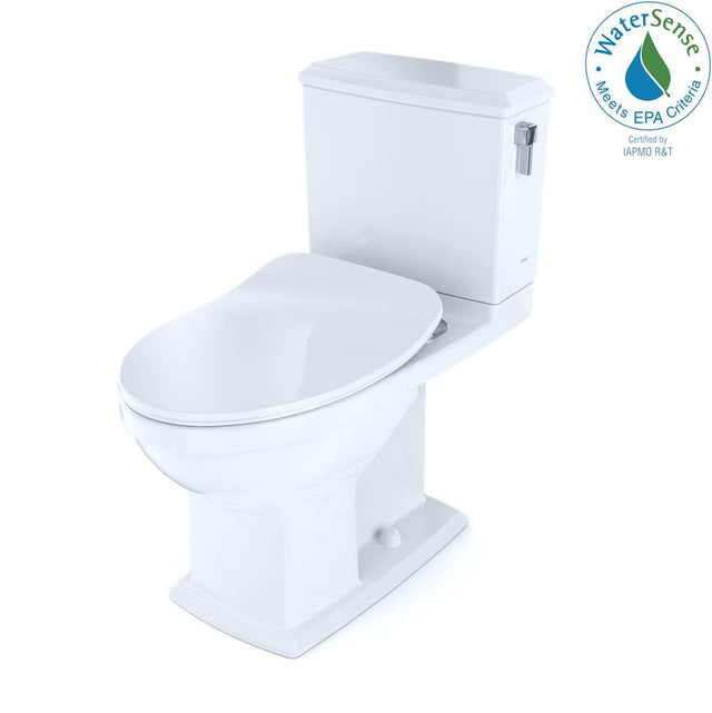 TOTO - TOTO Connelly Two-Piece Elongated Dual Flush 1.28 and 0.9 GPF with CEFIONTECT and Right Lever, WASHLET+ Ready, Cotton White - Cotton White