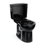 TOTO - Toto Drake Two-Piece Round 1.6 Gpf Universal Height Tornado Flush Toilet, Ebony - Ebony