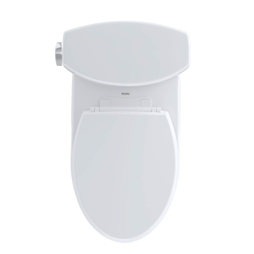 Toto Drake II Two-Piece Elongated 1.28 Gpf Universal Height Toilet With Cefiontect And Right-Hand Trip Lever, Cotton White