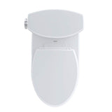 Toto Drake II Two-Piece Elongated 1.28 Gpf Universal Height Toilet With Cefiontect And Right-Hand Trip Lever, Cotton White