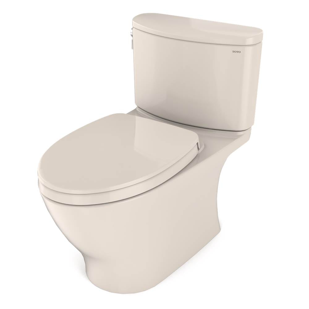 TOTO Nexus Two-Piece Elongated 1.28 GPF Universal Height Toilet with CEFIONTECT and SS124 SoftClose Seat, WASHLET+ Ready, Cotton White