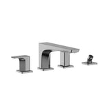TOTO - Toto Ge Two-Handle Deck-Mount Roman Tub Filler Trim With Handshower, Polished Chrome - Polished Chrome