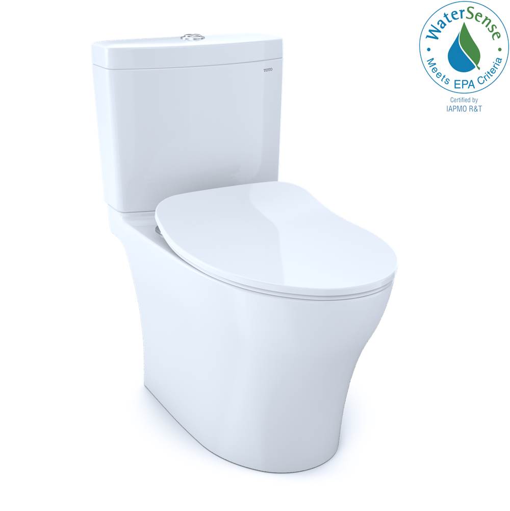 TOTO - TOTO Aquia IV Two-Piece Elongated Dual Flush 1.28 and 0.9 GPF Toilet with CEFIONTECT and SoftClose Seat, WASHLET+ Ready, Cotton White - Cotton White
